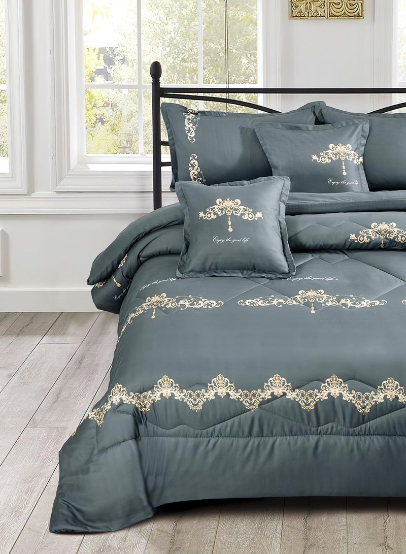 مينج لي مفرش سرير أنيق مقاس مفرد 4 قطع، يتضمن لحاف و ملاءة سرير وغطاء وسادة نوم و غطاء وسادة ديكور، لحاف خفيف الوزن ويستخدم على الاتجاهين، مناسب لجميع الفصول - Image 2