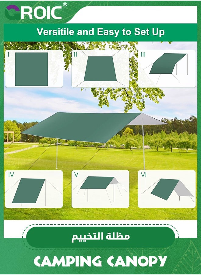 3*3M Camping Tent, Camping Canopy, Tarp Hammock Rain Fly Waterproof Tent Footprint Shelter, Outdoor Camping Tent with 8 Ground Nails+ 8 Wind Rope+ 1 Set 2M Ultralight Aluminum Pole+ Outsourcing - pzsku/Z61E4380BF81D7CDE6776Z/45/_/1718866529/fe72ab0a-b464-48be-98cc-f46047cc1293