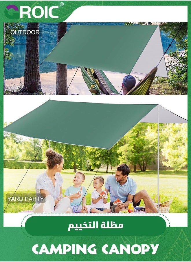 3*3M Camping Tent, Camping Canopy, Tarp Hammock Rain Fly Waterproof Tent Footprint Shelter, Outdoor Camping Tent with 8 Ground Nails+ 8 Wind Rope+ 1 Set 2M Ultralight Aluminum Pole+ Outsourcing - pzsku/Z61E4380BF81D7CDE6776Z/45/_/1718866620/804f0d67-a4ce-4223-8eb4-9abf9944196f