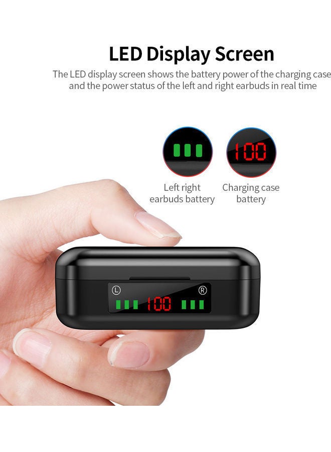 NIBEMINENT V7 Wireless BT 5.0 Earbuds With LED Display Screen Black - Image 4