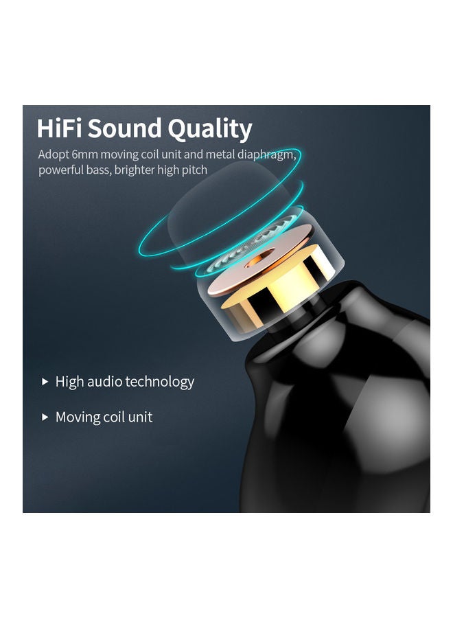 NIBEMINENT V7 Wireless BT 5.0 Earbuds With LED Display Screen Black - Image 2