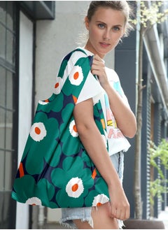 Freegallops Flower fashion folding eco-friendly shopping bag, large capacity tote bag, shoulder bag, storage bag  - Image 1