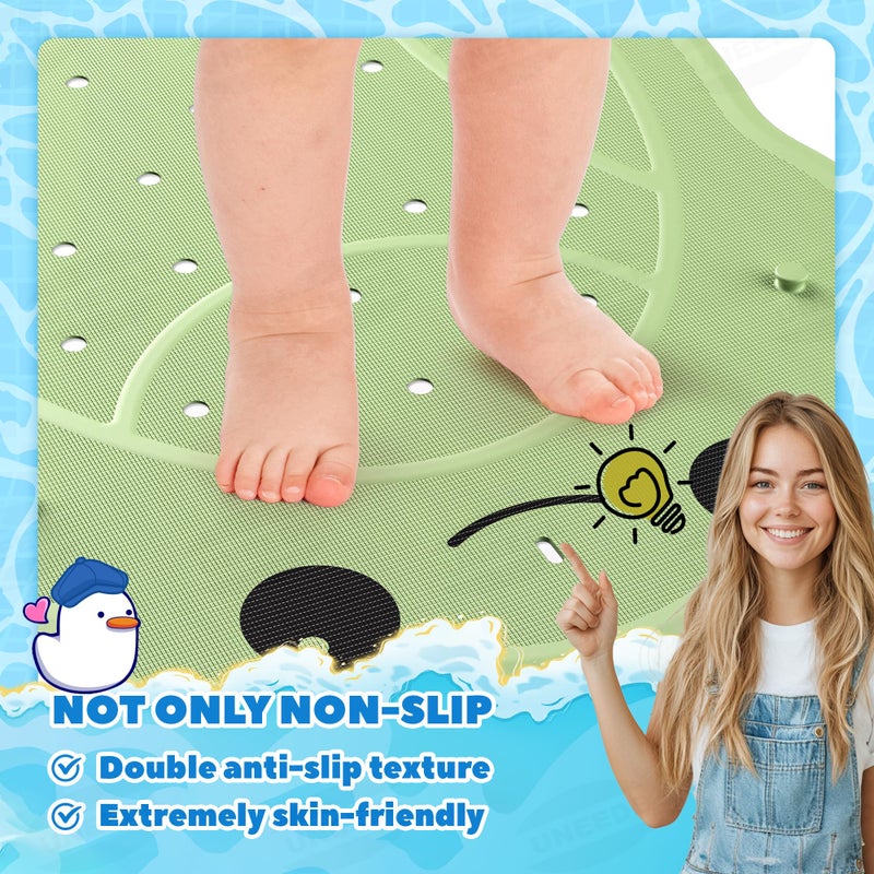 UNEEDE Kids Bathtub Mat Non Slip Shower Mat for Toddlers, Washable Anti Slip Tub Surface, Soft Rubber Mat for Bathtub Shower, Waterproof Bathtub Essentials for Children - Image 4