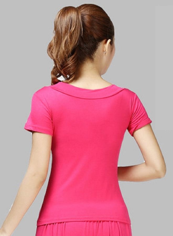 Loquat Women's Square Dance Top Short Sleeve V-neck Dance Dress  - Image 2
