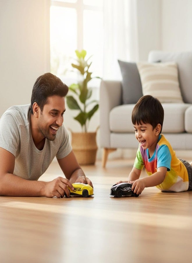 Vedroci Push & Go Friction Toy Car for Kids ABS Material | No Batteries Needed | Durable Toy for Boys & Girls Ages 2-6 | Gift (Yellow-Black) - Image 2