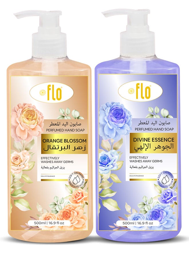 فلو غسول اليدين بخلاصة ديفاين وزهر البرتقال، عبوة من قطعتين، 500 مل - Image 1