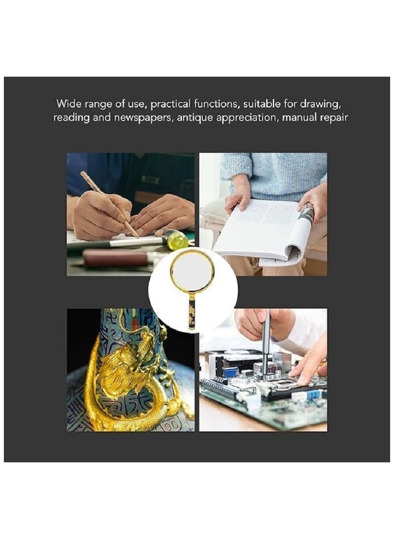 Generic - High Definition Handheld Reading Magnifying Glass - Can be Used to Identify Jewelry and Jade Stones - 90mm - Image 1