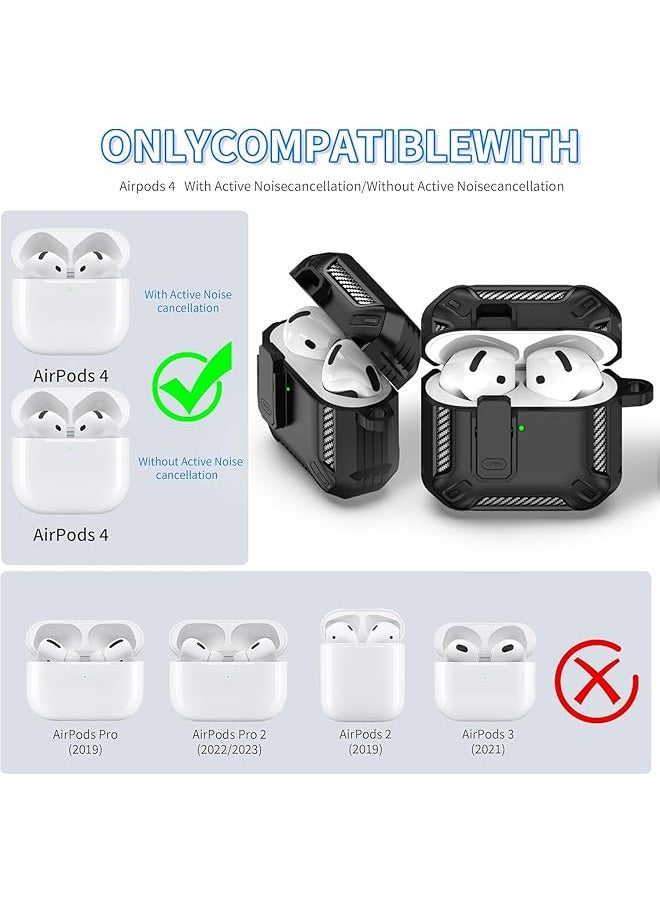 erorex - Compatible With Airpods 4Rd Generation Case Cover With Cleaner Kit Secure Lock Clip Full Body Rugged Hard Shell Protective With Lock For Airpod Gen 4 Charging Case 2024 Front Led Visible B - Image 1