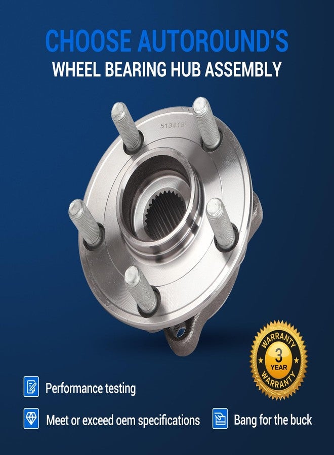 Autoround 513413 Front Wheel Hub and Bearing Assembly Compatible with Subaru Forester 2014-2018/ Crosstrek 2016-2021/ Impreza 2014-2019/ XV Crosstrek 2014-2015, 5-Lugs w/ABS - Image 5