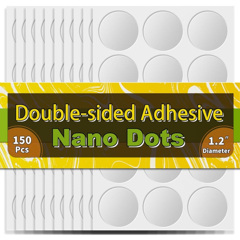 Piteno ® 150 Pcs Double Sided Adhesive Dots 1.2" Clear Removable Adhesive Mounting Putty Waterproof Non-marking Adhesive Dots Adhesive Putty for Poster Picture Festival Decoration Museum (30mm) - Image 1