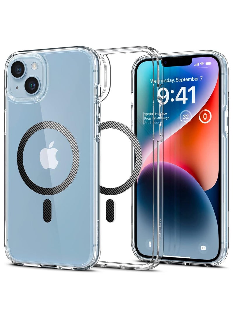 Spigen - Spigen Ultra Hybrid MagFit [Long Lasting Clarity] [Military Grade Shockproof] Case Compatible with iPhone 14 Plus - Carbon Fiber - Image 1