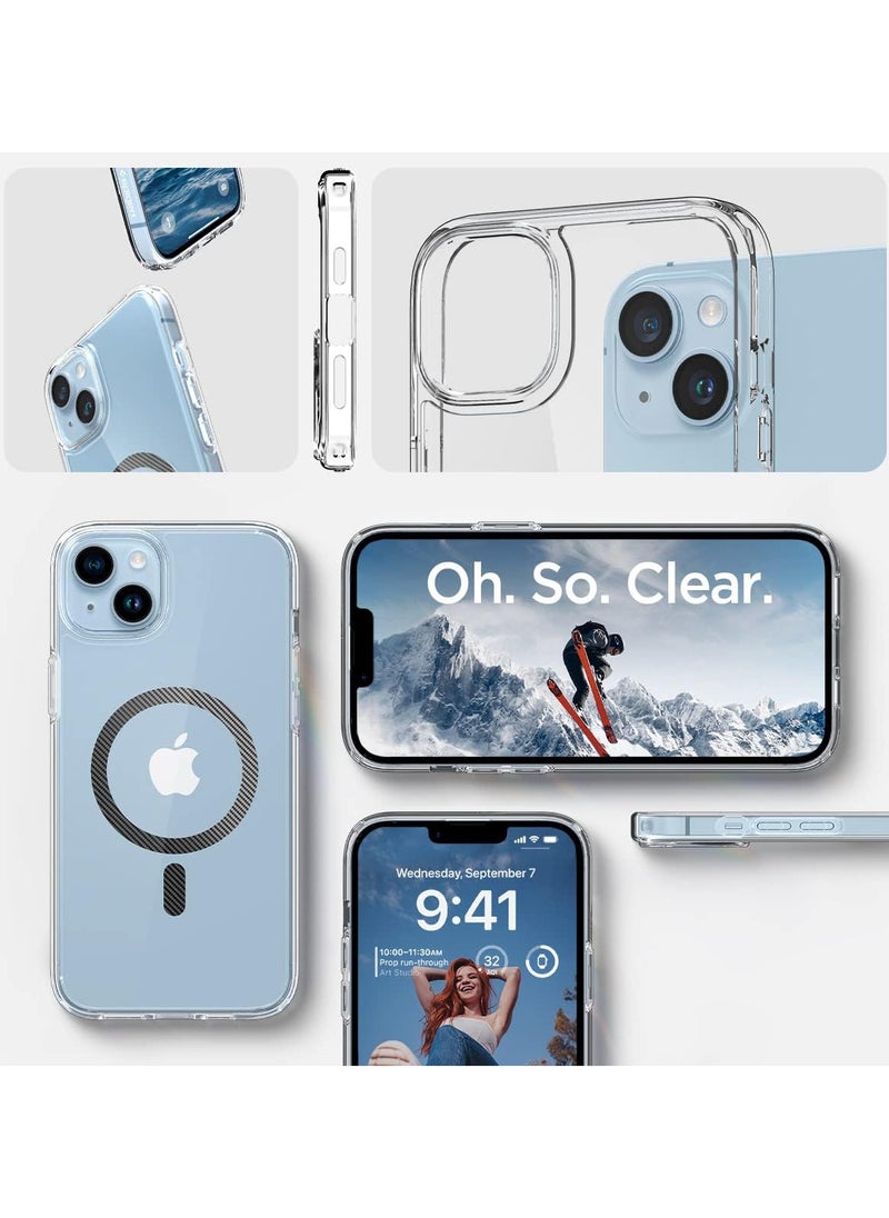 Spigen - Spigen Ultra Hybrid MagFit [Long Lasting Clarity] [Military Grade Shockproof] Case Compatible with iPhone 14 Plus - Carbon Fiber - Image 1