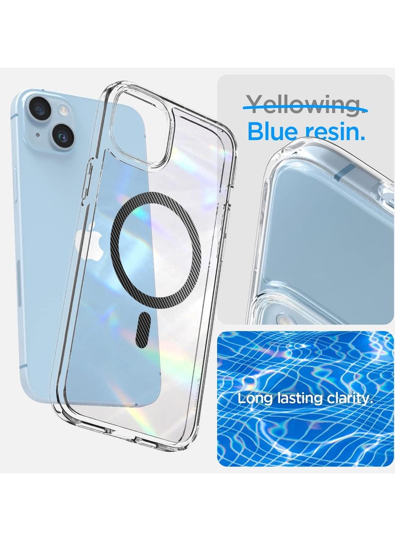 Spigen - Spigen Ultra Hybrid MagFit [Long Lasting Clarity] [Military Grade Shockproof] Case Compatible with iPhone 14 Plus - Carbon Fiber - Image 1