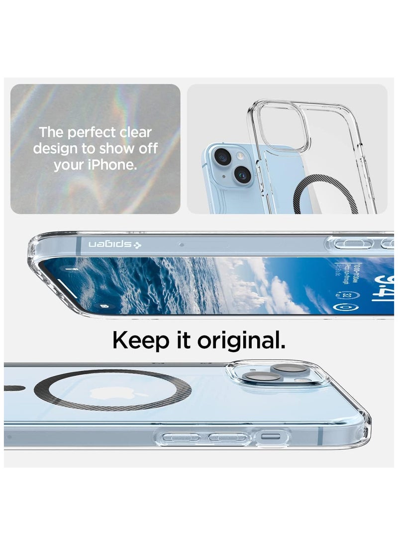Spigen - Spigen Ultra Hybrid MagFit [Long Lasting Clarity] [Military Grade Shockproof] Case Compatible with iPhone 14 Plus - Carbon Fiber - Image 1