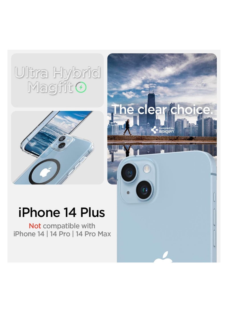 Spigen - Spigen Ultra Hybrid MagFit [Long Lasting Clarity] [Military Grade Shockproof] Case Compatible with iPhone 14 Plus - Carbon Fiber - Image 1