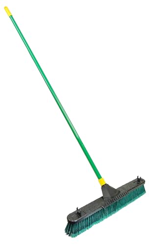 Quickie Bulldozer 24-Inch Multi-Surface Push Broom, 60" Wood Handle, Green, for Outdoor/Indoor Sweeping/Cleaning - Image 5