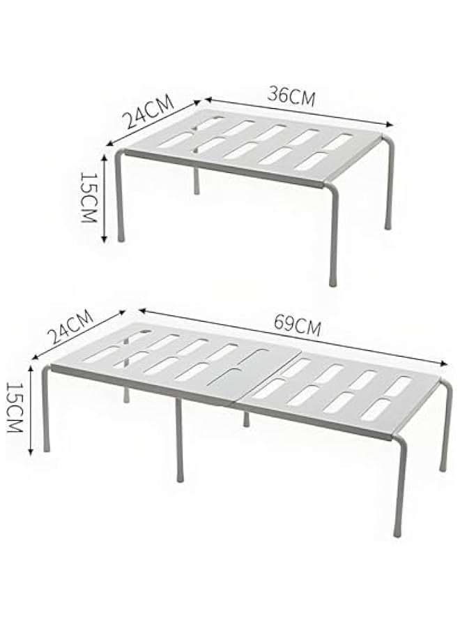 TRASSLE Cabinet Shelf,Expandable Kitchen Counter Storage Rack Organizer for Kitchen,Bathroom,Kitchen Shelf Organizer for Cabinet Counter Cupboard Pantry, Adjustable Cabinet Countertop Shelves - Image 2