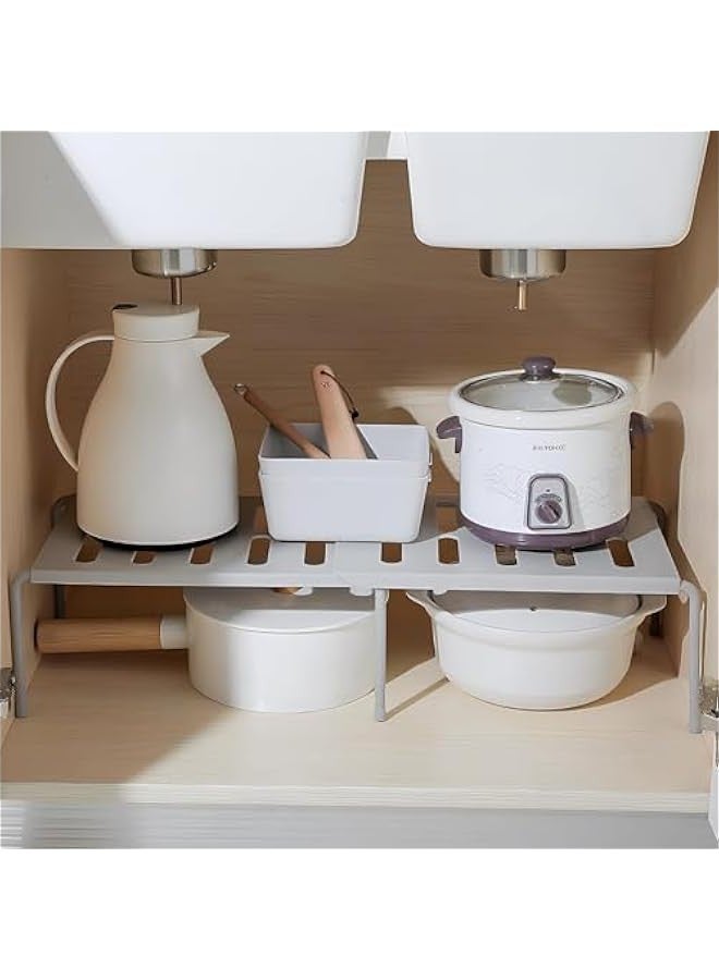 TRASSLE Cabinet Shelf,Expandable Kitchen Counter Storage Rack Organizer for Kitchen,Bathroom,Kitchen Shelf Organizer for Cabinet Counter Cupboard Pantry, Adjustable Cabinet Countertop Shelves - Image 3