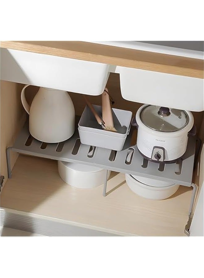 TRASSLE Cabinet Shelf,Expandable Kitchen Counter Storage Rack Organizer for Kitchen,Bathroom,Kitchen Shelf Organizer for Cabinet Counter Cupboard Pantry, Adjustable Cabinet Countertop Shelves - Image 5