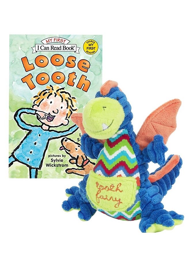 Maison Chic - Tooth Fairy Plush Pillow W/Tooth Fairy Book Set (Drake Dragon Tf/Loose Tooth) - Image 1