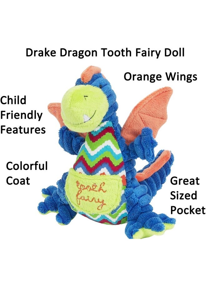 Maison Chic - Tooth Fairy Plush Pillow W/Tooth Fairy Book Set (Drake Dragon Tf/Loose Tooth) - Image 1