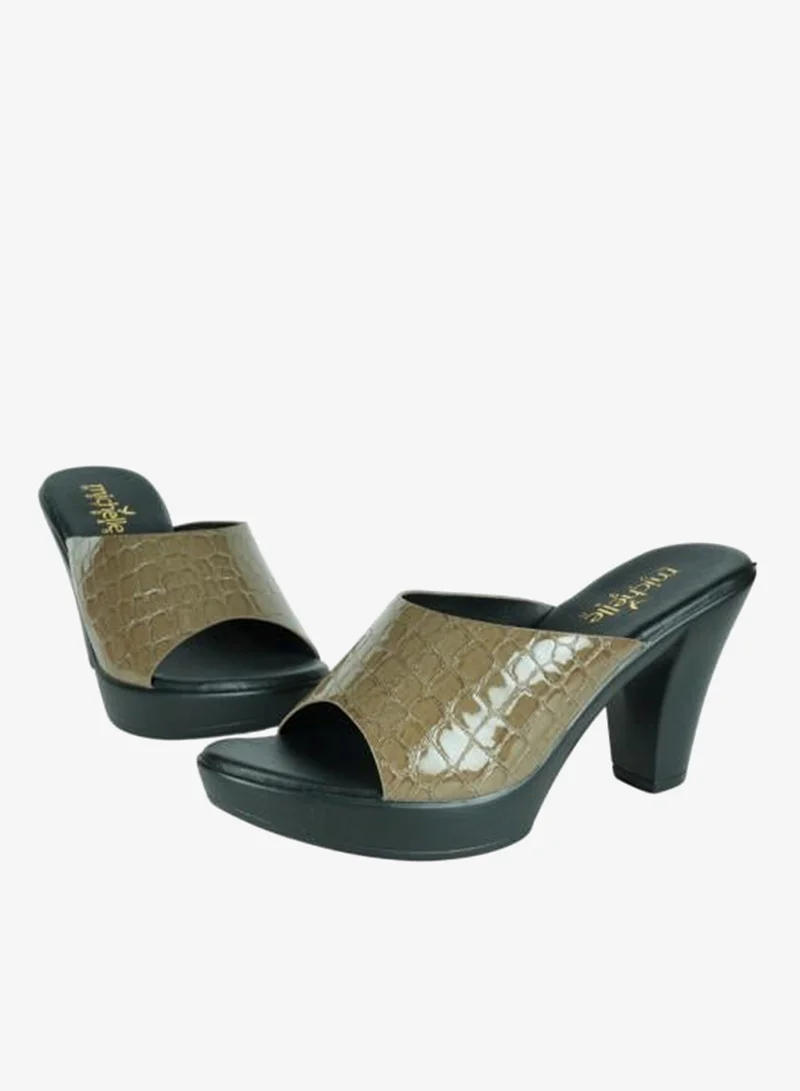 Michelle Morgan Khaki 092-2918 Michelle Morgan Ladies High Heel Sandals 314RJ40A Khaki for Women | Best Price UAE