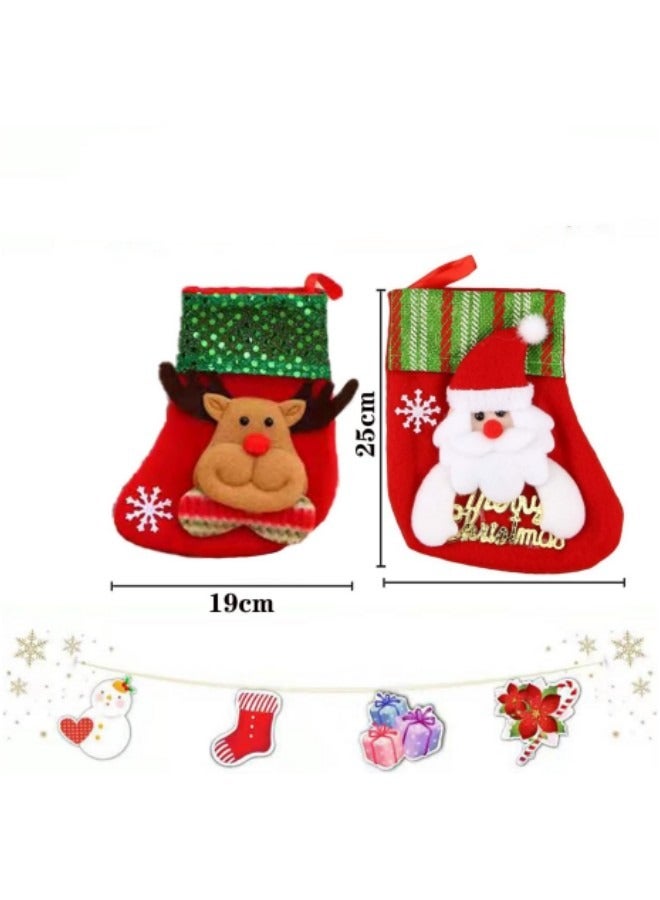 GGEROU 3Pcs Festival Hanging Stockings Bags Ornaments - Image 3