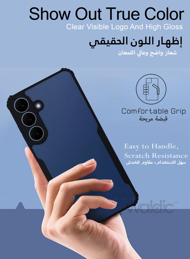 Waldic Samsung Galaxy S25 FE Premium Case | Premium Silicone Case Cover Designed for Samsung Galaxy S25 FE | Samsung Galaxy S25 FE Case Camera and Drop Protection Thin Protective Back Cover Case for Samsung Galaxy S25 FE - Clear/Black - Image 4