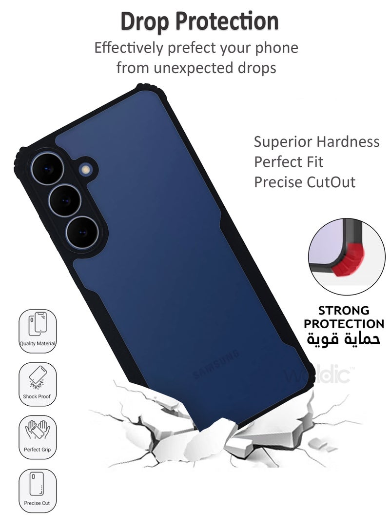 Waldic Samsung Galaxy S25 FE Premium Case | Premium Silicone Case Cover Designed for Samsung Galaxy S25 FE | Samsung Galaxy S25 FE Case Camera and Drop Protection Thin Protective Back Cover Case for Samsung Galaxy S25 FE - Clear/Black - Image 3