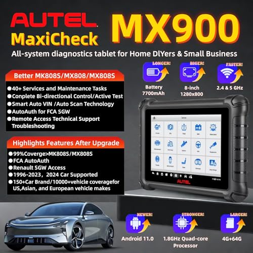 Autel Autel Scanner MaxiCheck MX900, with MV108, 2025 Bidirectional Scan Tool Upgraded MX808 MK808S, Same Function as MaxiCOM MK900 MK900BT All System Diagnostic Scan Tool, 40+Service, 3000+ Active Test - Image 2
