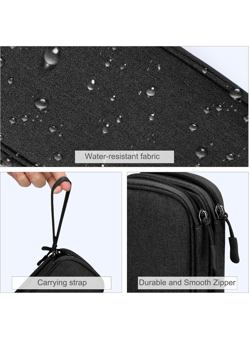 Travel Cable Organizer Pouch Electronic Accessories Carry Case Portable Waterproof Double Layers All-in-One Storage Bag for Cord, Charger, Phone, Earphone Black  - Image 4