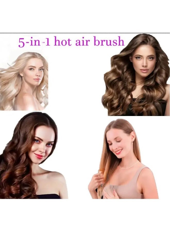5-in-1 Hot Air Brush Styler | Multifunctional Styling for All Hair Types, 3 Heat Levels Hot Air Brush Hair Styling Tool Blow Dryer Detachable Head for Straightening, Curling and Drying - Image 3