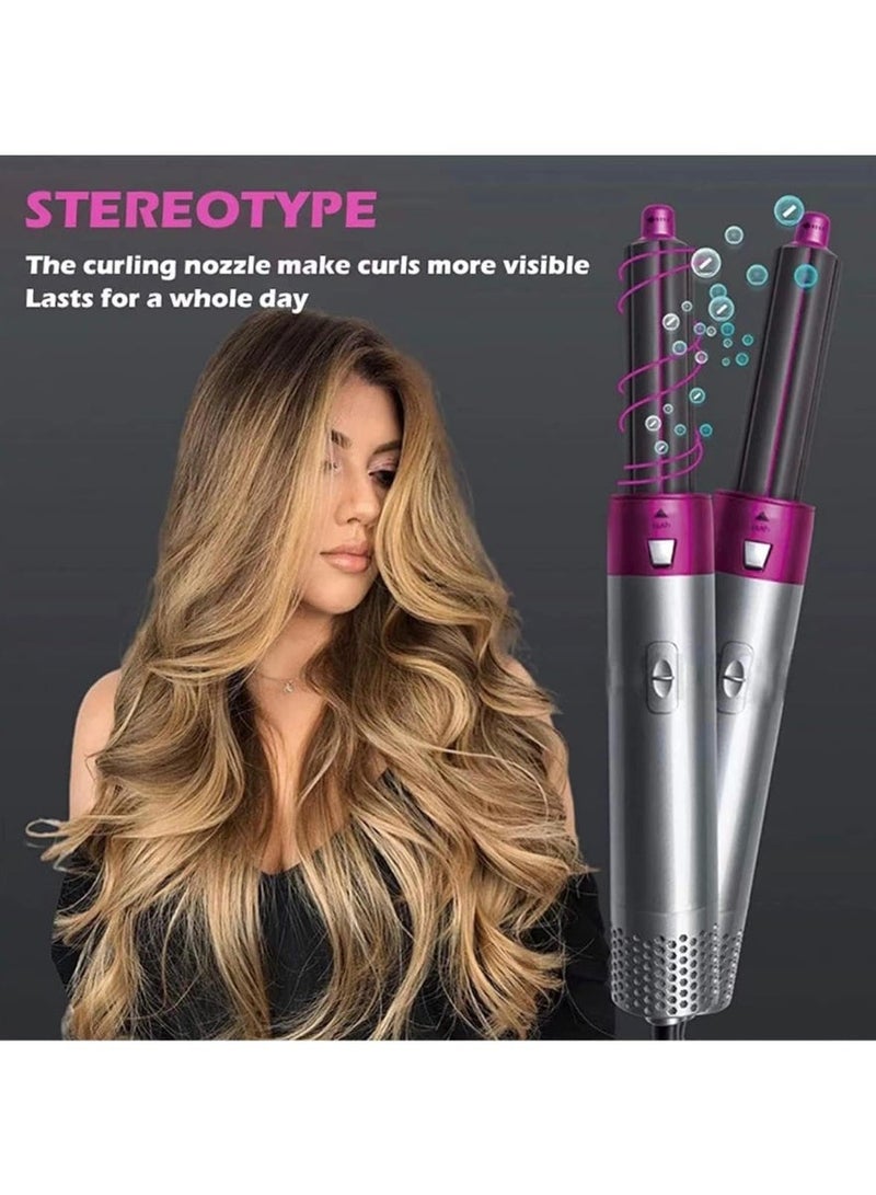 5-in-1 Hot Air Brush Styler | Multifunctional Styling for All Hair Types, 3 Heat Levels Hot Air Brush Hair Styling Tool Blow Dryer Detachable Head for Straightening, Curling and Drying - Image 4