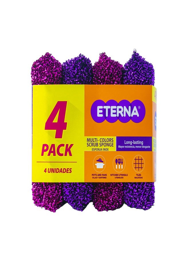 ETERNA Multicolor Scrubsponge, Kitchen Scrubbing Sponges, Heavy Duty Non-Scratch Scrubbing Cleaner Sponges (4 Units) - Image 1