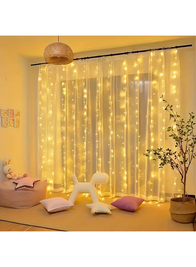 أضواء ستارة LED متعددة الألوان 200 LED مقاس 118 × 79 بوصة 8 أوضاع جهاز تحكم عن بعد تعمل بالطاقة عبر USB ديكور احتفالي - Image 5