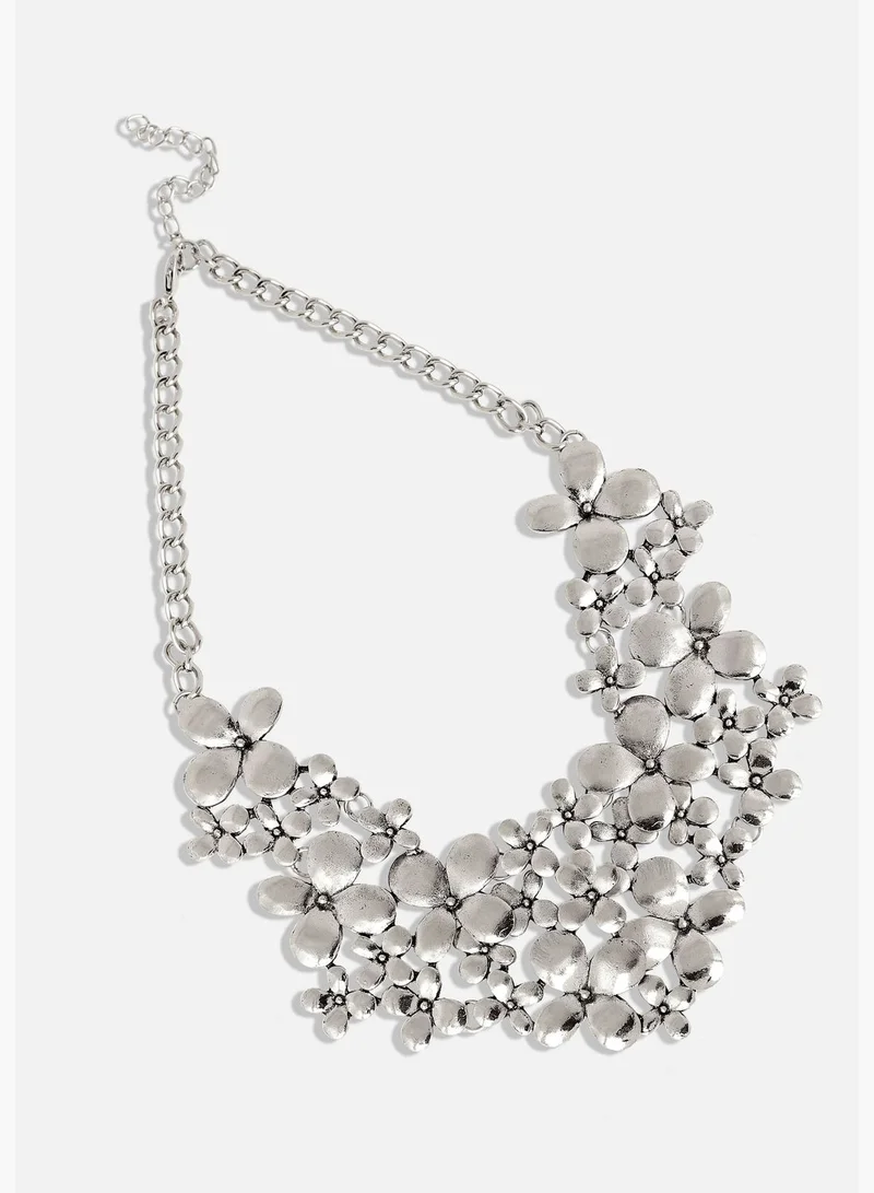 SOHI Silver Plated Designer Party Wear Necklace For Women