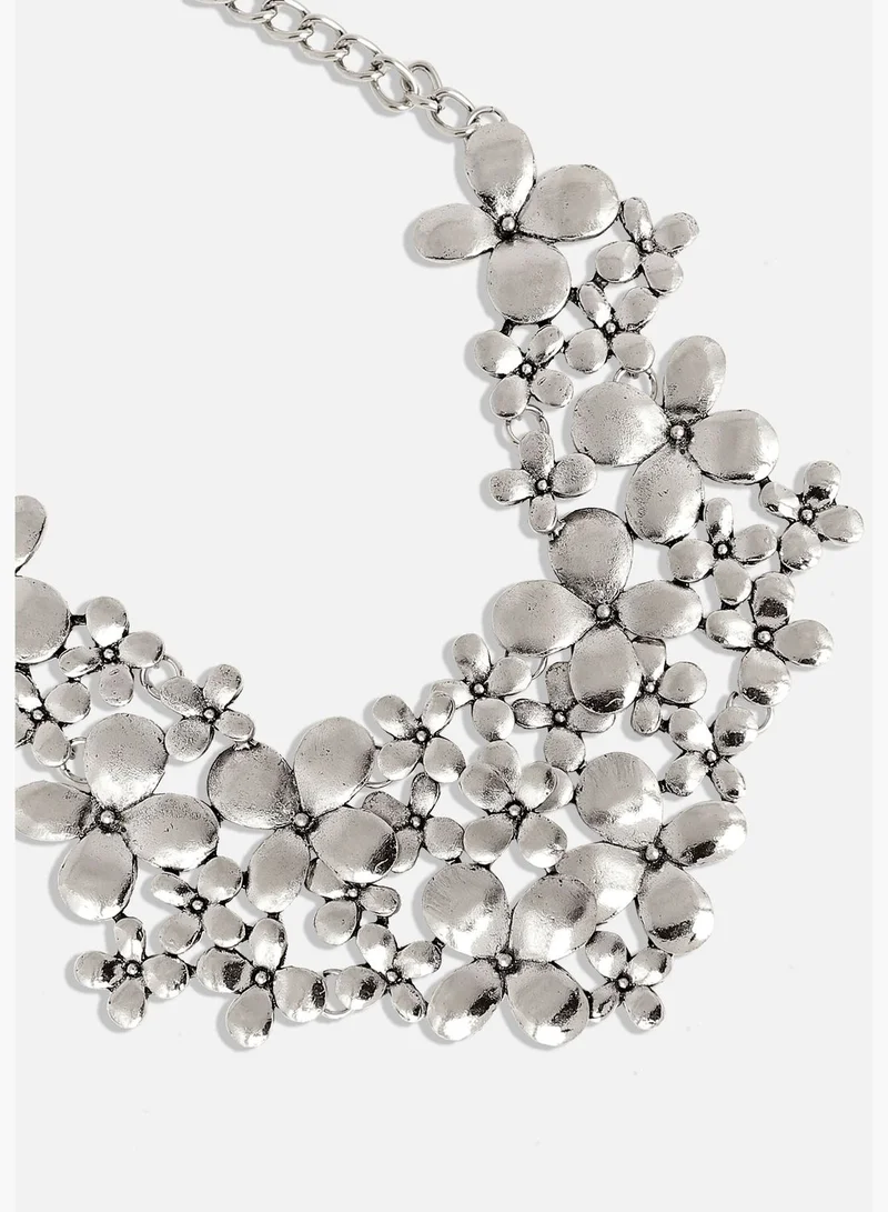 SOHI Silver Plated Designer Party Wear Necklace For Women