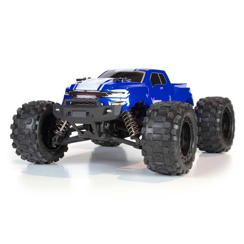Redcat Racing Volcano 16 1/16 Scale RC Monster Truck â€“ Electric Remote Control Car with 4WD, LED Lights, 2.4GHz Radio, 2 Rechargeable Li-Ion Batteries & Charger - Blue - Image 2