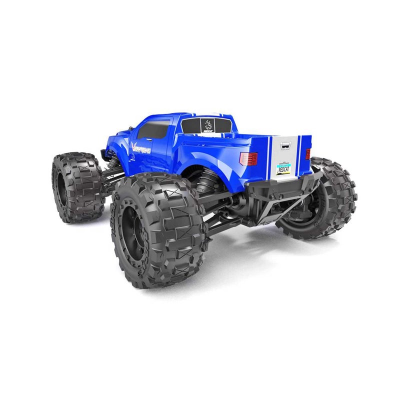 Redcat Racing Volcano 16 1/16 Scale RC Monster Truck â€“ Electric Remote Control Car with 4WD, LED Lights, 2.4GHz Radio, 2 Rechargeable Li-Ion Batteries & Charger - Blue - Image 5