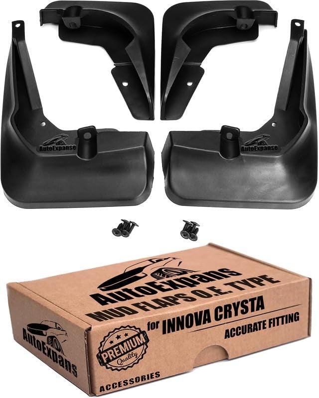 AutoExpanse car mud Flap for INNOVA Crysta/Front and Rear O.E Type Mud Flaps ABS Plastic only for INNOVA Crysta - Image 1