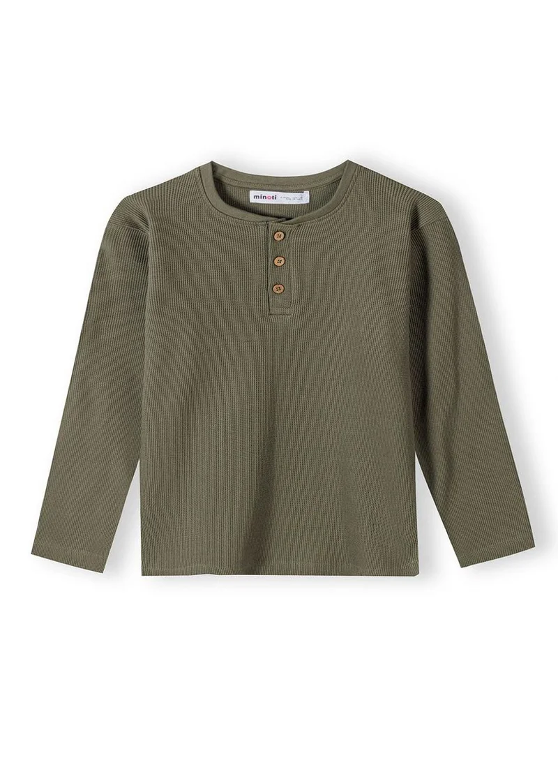 مينوتي Teen Boys  Waffle Henley Tee