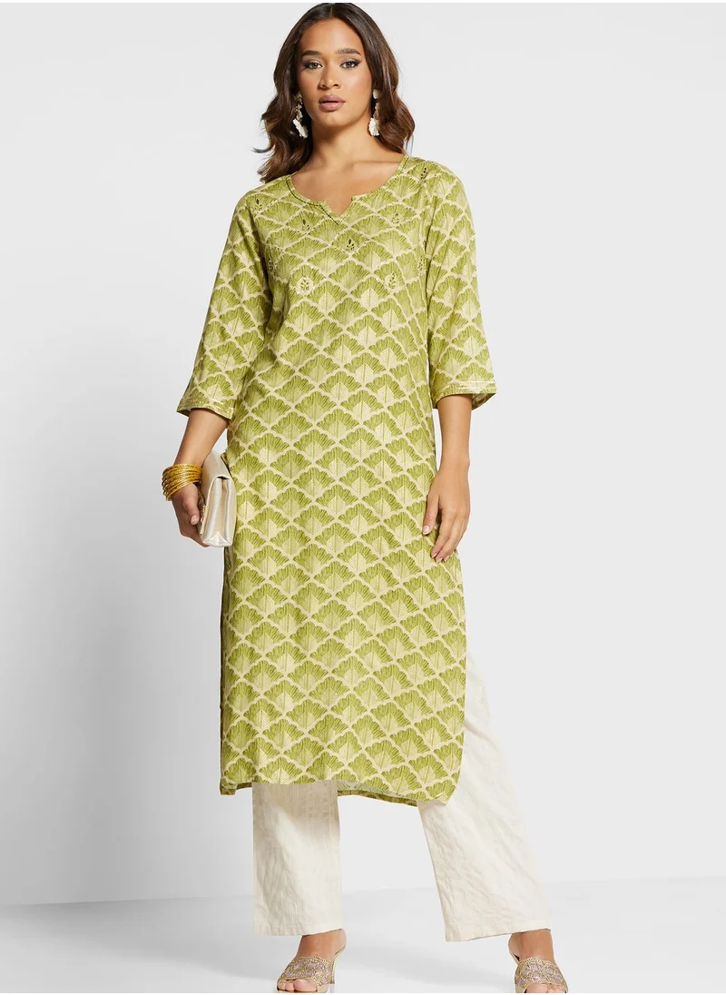 indya Embellished Printed Kurti
