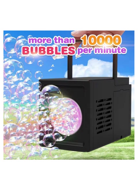 Bubble Machine Automatic Bubble Maker Portable Bubble Maker 10000+ Bubbles Per Minute for Kids Party Birthday Electric Machine Indoor Outdoor Use Bubble Blower Maker Needs Bubble Liquid