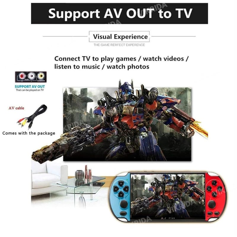 VikriDa Handheld Game Players | 4.3In X7 Video Game Console | Double Rocker 8GB Memory Built in 10000 Games MP5 Multifunctional Inbuilt Camera - Image 4