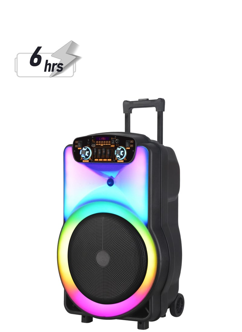 ASD ASD-2494 Harmony 1700W Party Trolley Speaker with Wireless Mic, Disco Lights & Remote  - Image 1