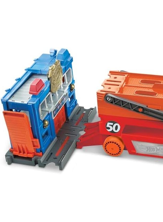 Hot Wheels Mega Hauler With Storage For Up To 50 1 64 Scale Cars Ages 3 And Older - Image 4