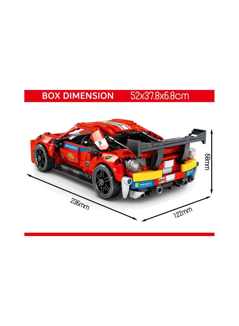sembo 8412 - sport 448 car building blocks - 826 pcs - Red - Image 2