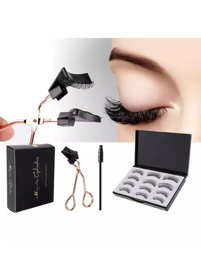 اتش واي مجموعة الرموش المغناطيسية ، الرموش الصناعية المغناطيسية القابلة لإعادة الاستخدام الرموش الصناعية ذات المغناطيس المزدوج الطبيعي لا يلزم الغراء مع الملقط - Image 2