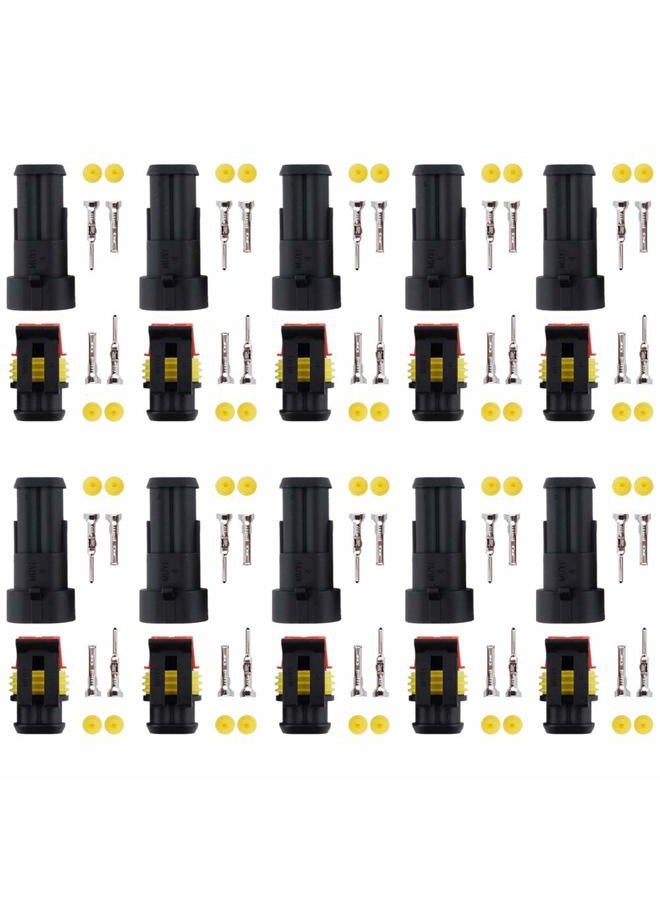 MUYI 10 Kit 2 Pin Way Waterproof Electrical Connector 1.5mm Series Terminals Water Resistend - Image 2