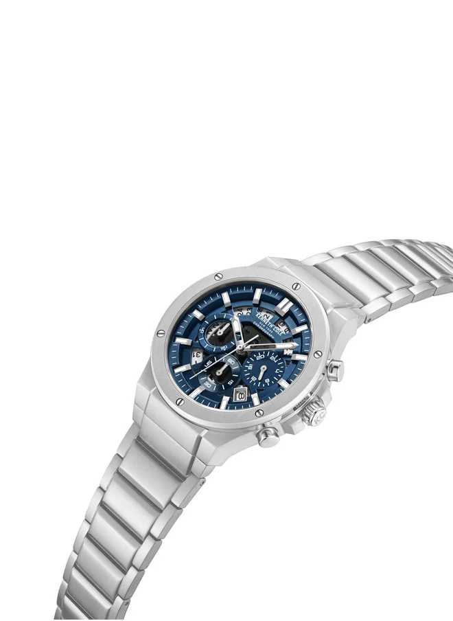 Kenneth Cole New York Kenneth Cole New York 43mm Chronograph Men's Watch with Blue Dial & Stainless Steel Bracelet